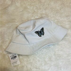 Hollister Butterfly White Bucket Hat- Rare
